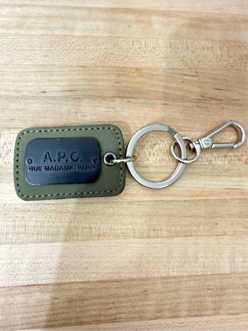 APC A.P.C. Miles Keychain : Olive/Black/Silver